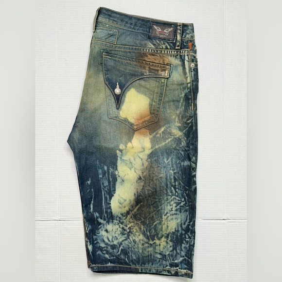 New Men's ROBIN'S JEAN sz 44 Long Flaps Denim Short - Picture 2 of 9